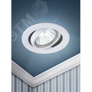 Светильник штампованный поворотный MR16,12V/220V, 50W белый ST2A WH - фото 2