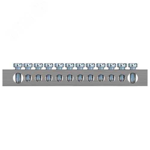 Изображение товара Шина NO-224-85 PEN земля-ноль 6х9мм 12/2 никелированная с креплениями по краям (шт)