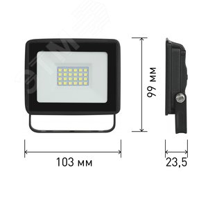 Прожектор светодиодный ДО-30 Вт 3000К 2400 Лм IP65 черный 30w теплый 200-240В LPR-023-0-30K-030 - фото 7