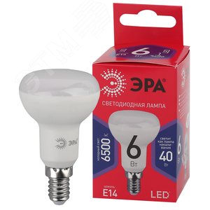 Лампа светодиодная LED 6 Вт 480Лм 6500К рефлектор холодный E14 220-240В LED R50-6W-865-E14 Red Line - фото 1