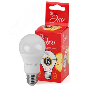 Лампа светодиодная LED A60-14W-827-E27,груша,14Вт,тепл,E27 Б0030028 ЭРА - 2