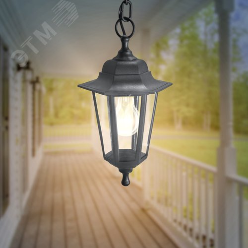 Светильник подвесной НСУ 06-60-00 шестигранный черный IP44 Е27 max60Вт - фото 6