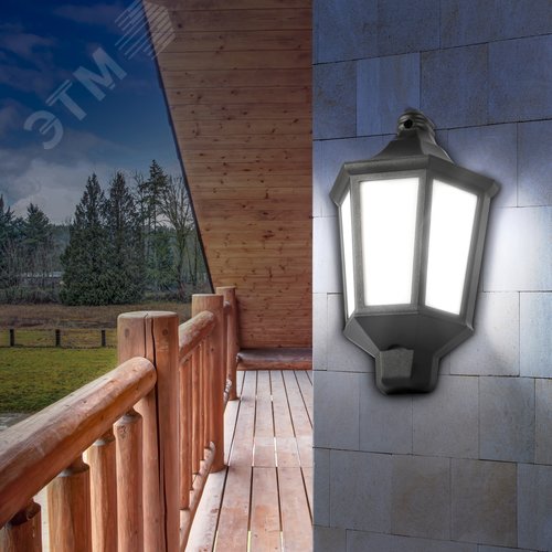 Светильник садово-парковый НБУ 60Вт 06-60-003 Ника черный белое основание матовый - фото 9