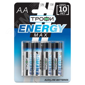 Батарейка Трофи LR6-4BL ENERGY MAX Alkaline (40/640/20480)