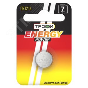 Батарейка Трофи CR1216-1BL ENERGY POWER Lithium (10/240/43200)