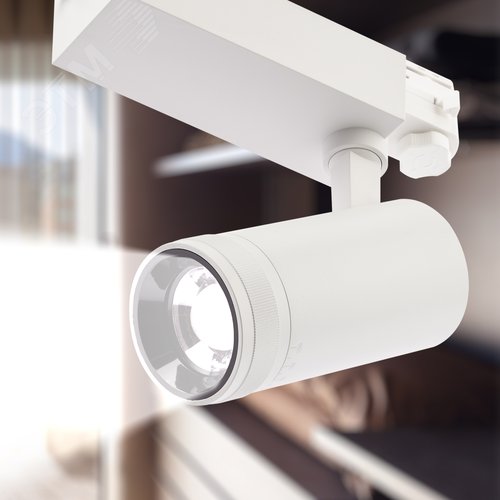 Светильник трековый трёхфазный STR-30-99-40K-W30 регулируемый луч 4000K белый - фото 2