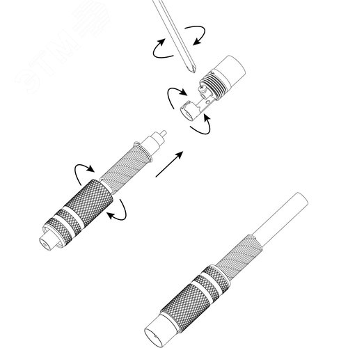 Разъем R-TV01 штекер TV c пружиной никель - фото 2