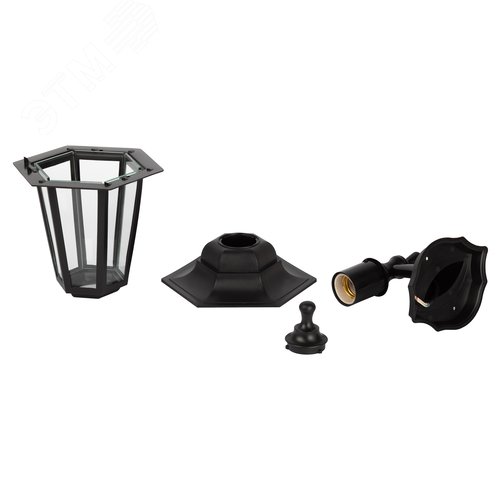 Светильник настенный НБУ 06-60-001 шестигранный черный IP44 Е27 max60Вт - фото 6