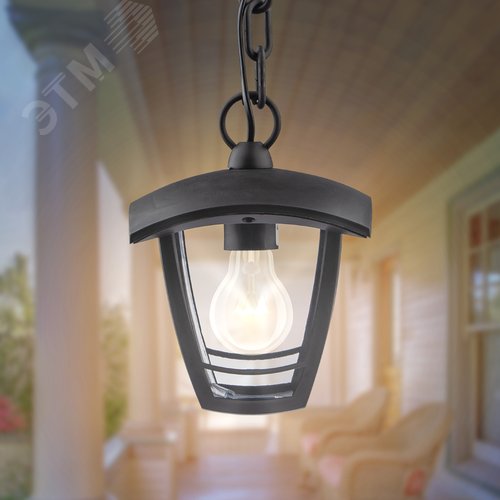 Светильник садово-парковый НСУ 07-40-001 Марсель черный 4 гранный подвесной IP44 Е27 max60Вт - фото 6