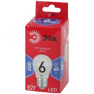 Лампа светодиодная LED 6 Вт 480Лм 6500К шар холодный E27 220-240В LED P45-6W-865-E27 Red Line - фото 2