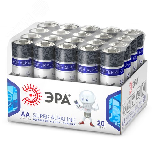 Элемент питания батарейки LR6-20 bulk SUPER Alkaline (20/480/69120) - фото 1