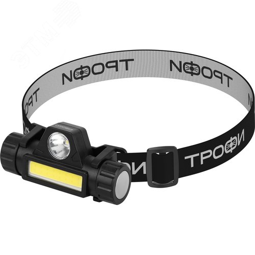 Фонарь налобный светодиодный Трофи GA-101 аккумуляторный 3 Вт COB + 3 Вт LED 2 режима магнит - фото 1