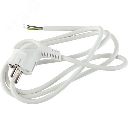 Изображение товара Шнур сетевой с вилкой U-3x1-5m-W с заземлением 5м ПВС 3х1мм2 белый (шт)