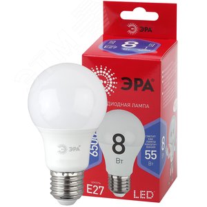 Лампа светодиодная LED A60-8W-865-E27 R (диод, груша, 8Вт, хол, E27) (10/100/1500)