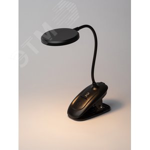 Светильник настольный NLED-513-6W-BK светодиодный аккумуляторный на прищепке черный - фото 7