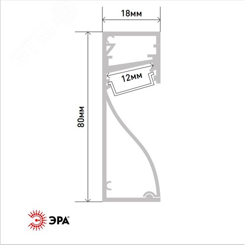 Комплект с накладным анодированным профилем 8018 80х18мм 2м - фото 2