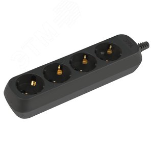 Изображение товара Колодка 4 розетки с заземлением черная KX-4e-B (шт)