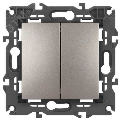 Изображение товара Переключатель Elegance 14-1106-16 двойной, 10АХ-250В, титан (шт)