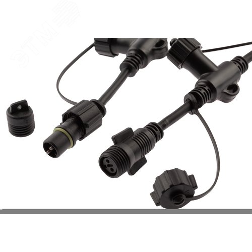 Разветвитель ERAPS-R для гирлянд IP65 20 гнезд 2 метра каучук черный - фото 3