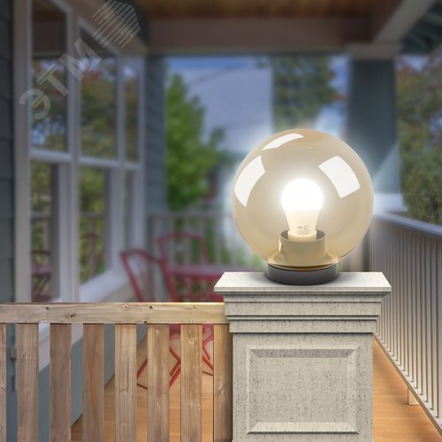 Светильник на опору/кронштейн НТУ 01-100-3033 шар золотистый IP44 Е27 max100Вт d300mm - фото 3