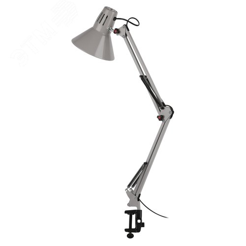 Светильник настольный N-121-E27-40W-GY Е27 на струбцине серый - фото 3
