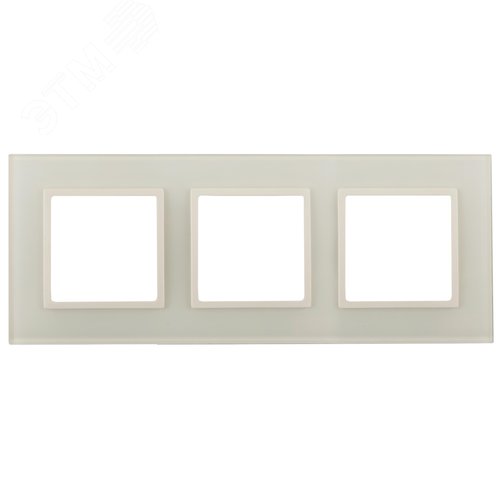 Изображение товара Рамка для розеток и выключателей 3 поста слоновая кость стекло ЭРА Elegance 14-5103-02 (шт)