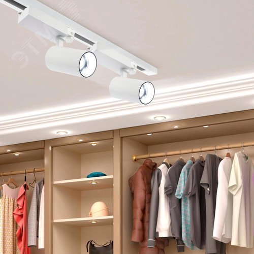 Светильник трековый трёхфазный SТR-30-36-40K-W30 узкий луч 4000K белый - фото 8