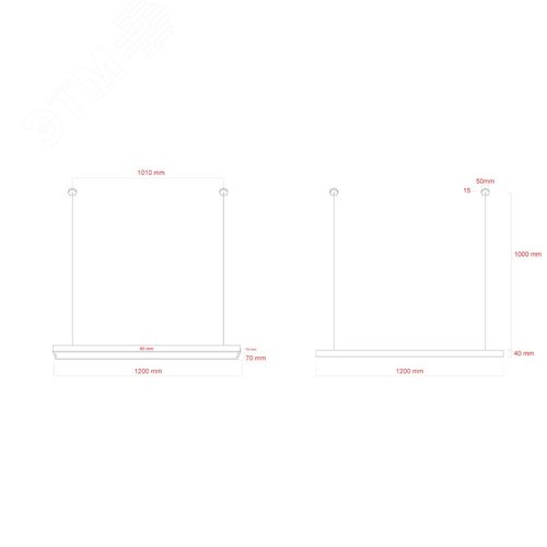 Светильник LED Geometria Block SPO-116-B-40K-024 24Вт 4000K 1750Лм IP40 1200х70х50 черный подвесной драйвер внутри - фото 6