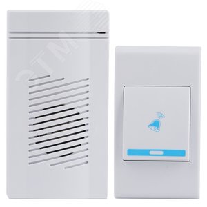 Изображение товара Звонок дверной беспроводной на батарейках 32 мелодии 100м IP20 со световой индикацией белый ААА A05 (шт)