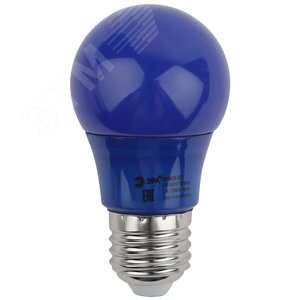 Лампа светодиодная декоративная LED 3 Вт 30Лм 3000К груша синий, белт-лайт E27 220-240В ERABL50-E27 - фото 3