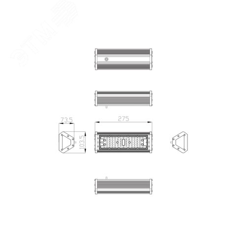 Cветильник cветодиодный подвесной ДСП 50Вт 5000К IP54 5250 Лм Кп<5% КСС Г IC SPP-404-0-50K-050 - фото 6