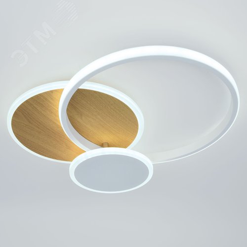 Светильник светодиодный потолочный ДПБ-60Вт 2 420Лм Модерн с ДУ City CLL-1-60-RC WH +Wood - фото 4