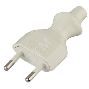 Изображение товара Вилка б/з 6A прямой ввод белая 10/200/9600 V2 (шт)