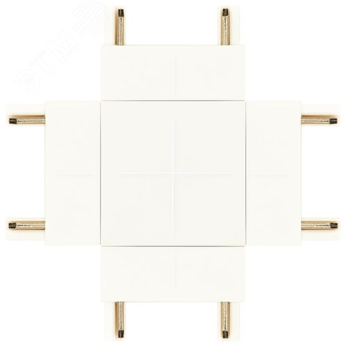 Коннектор Х-образный для тонкого магнитного шинопровода белый TRM-S5-CX WH - фото 1