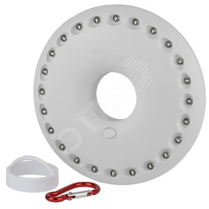 Фонарик светильник подвесной на батарейках 3хAA, подвес, карабин, магнитный в палатку, 24 LED KB-501 НЛО-24 - фото 1