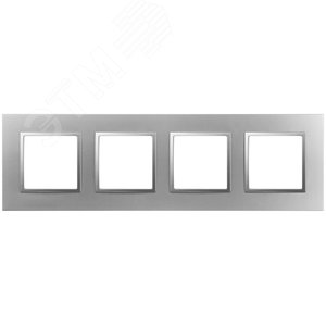 Изображение товара Рамка для розеток и выключателей 4 поста алюминий пластик ЭРА Elegance 14-5014-03 (шт)