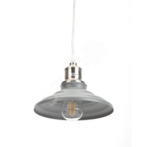 Светильник подвесной декоративный PL4 GR/SN металл, E27, max 60W, d203 мм, шагрень серый/сатин никель (10/210)