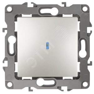 Изображение товара Выключатель одноклавишный скрытого монтажа с подсветкой перламутр 10А 250В автоматические (безвинтовые) ЭРА 12 12-1102-15 (шт)