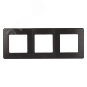 Изображение товара Рамка для розеток и выключателей 3 поста антрацит пластик ЭРА 12 12-5103-05 (шт)
