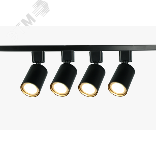 Светильник трековый однофазный набор из 4х шт. под лампу GU10, шинопровод 80 см. Черный TR70-SET4-GU10-BK - фото 2