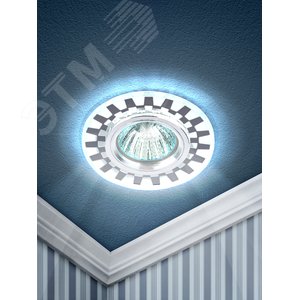 Светильник встраиваемый DK LD47 SL /1 декор cо светодиодной подсветкой MR16 зеркальный (50/1800) - фото 2