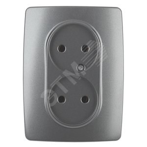 Изображение товара Розетка однофазная двойная скрытого монтажа, в рамку без шторок графит 16А 250В IP20 автоматические (безвинтовые) зажимы 12-2107-12 Эра 12 (шт)