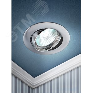 Светильник встраиваемый литой KL1A SN/1 поворотный, MR16, 12V, 50W, сатин никель - фото 2