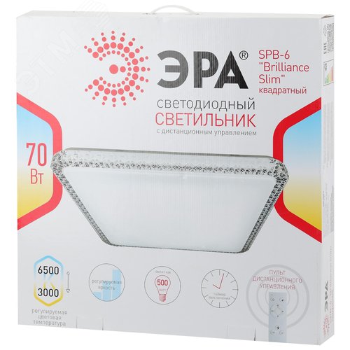 Светильник потолочный светодиодный Классик с ДУ SPB-6-70-RC S Brilliance Slim 70Вт 3000-6500К квадрат - фото 7