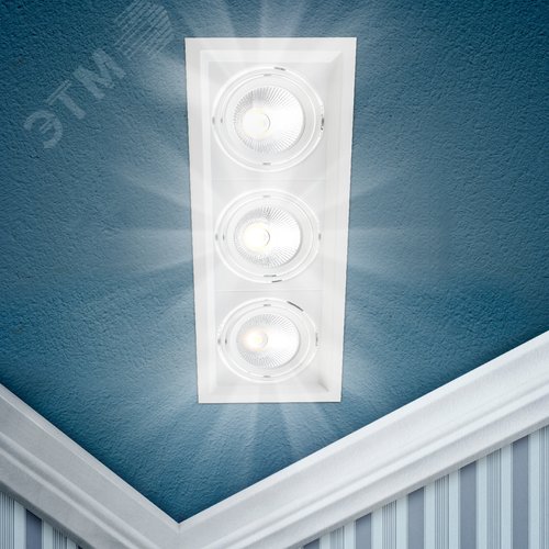 Светильник карданный встраиваемый SKD-13-36-40K-W20 3х20Вт 4000K 5400Лм 390х150х110 - фото 9