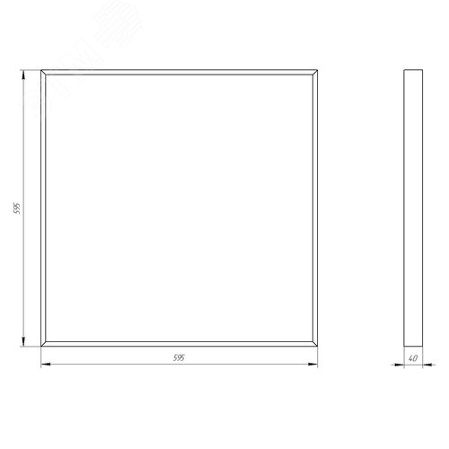 Светильник светодиодный SPO-910-2-40K-045 595x595x40 45Вт 4725Лм 4000К микропризма С ПРОВОДОМ (2/48) - фото 4