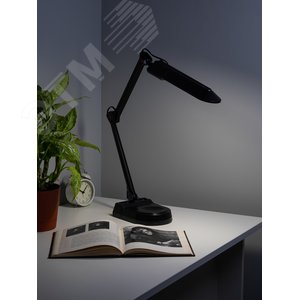 Светильник настольный с лампой PL на струбцине и с основанием черный NL-202-G23-11W-BK - фото 6