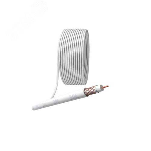 Изображение товара Кабель коаксиальный RG-6U 75 Ом Cu, оплётка Cu 64% PVC белый 100м R-64-PVC100 (м)