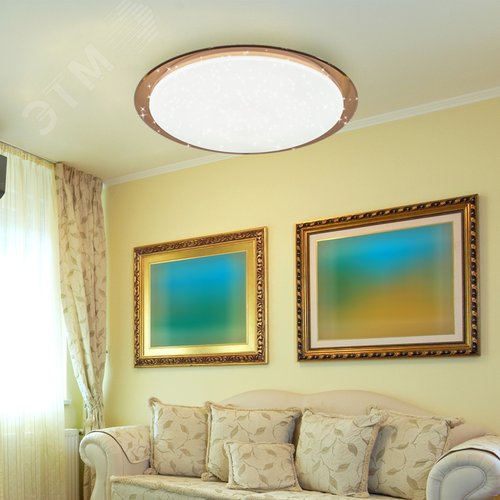 Светильник потолочный светодиодный Классик с ДУ SPB-6-70-RC Saturn 70Вт 3000-6500К 5950Лм коричневый кант - фото 4