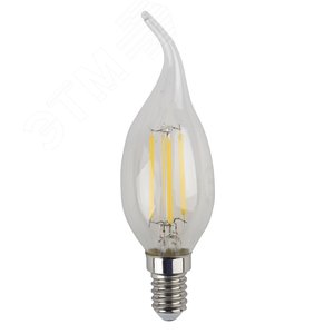 Лампа светодиодная филаментная F-LED BXS-5W-827-E14 (филамент, свеча на ветру, 5Вт, тепл, E14 (10/100/2800) Б0043436 ЭРА - 3